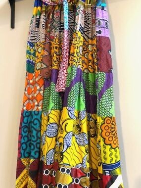 Stunning 100% Cotton Indian Maxi Patchwork Print Skirt One Size Fits M/L NWOT
